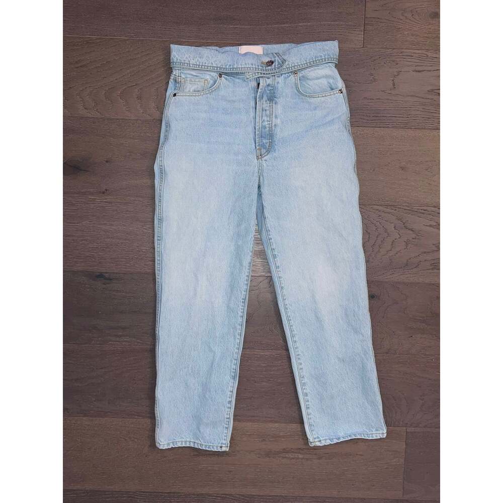 REVICE Denim Jeans Button Up Fold Over Waist Relaxed Fit Size 30 (M107)